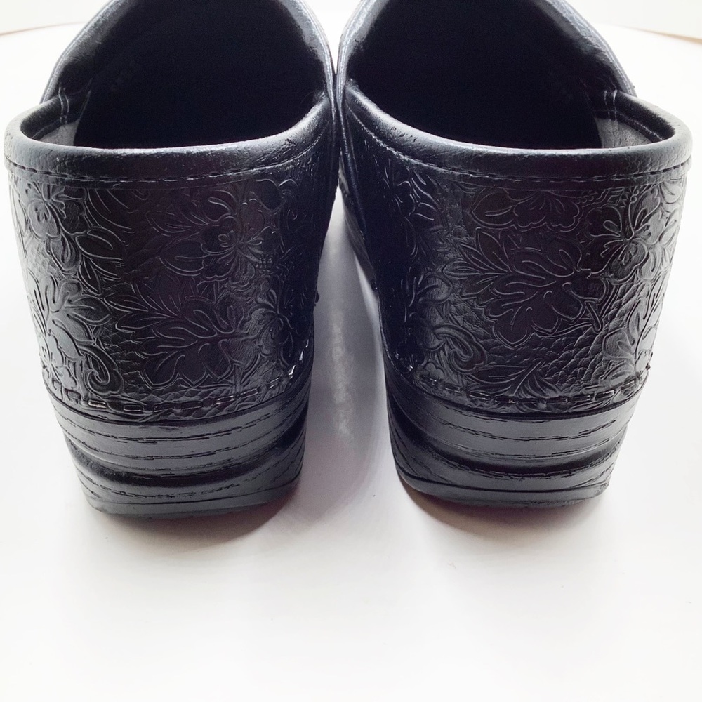 {Dansko} Leather Tooled Pattern Clogs - image 5